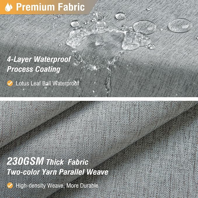 54x78 Linen Textured Waterproof Fabric Shower Curtain Set, Grey/Gray | Narrow Long Size, 230GSM Polyester, Heavy Duty Cloth, Weighted Hem, 10 Hooks, Modern Luxury Hotel Style, Machine Washable