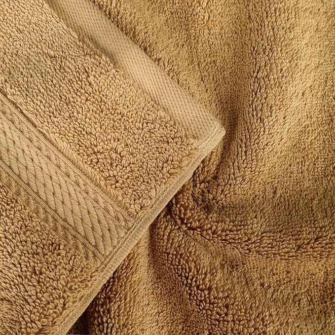 SUPERIOR Egyptian Cotton Pile Heavyweight Bath Sheet, 2 Piece Set, Toast | Highly Absorbent, Ultra Soft Luxury 800 GSM Towel Set for Bathroom, Shower, Hotel Essentials Oversize Plush Madeline Towels