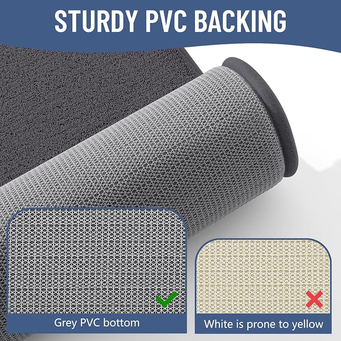 Smiry Memory Foam Toilet Rugs U Shaped 24x24, Extra Soft Bath Mat | Dary Grey Quick Dry, Machine Washable Bath Mats for Bathroom, Shower, Tub and Home Decor Accessories