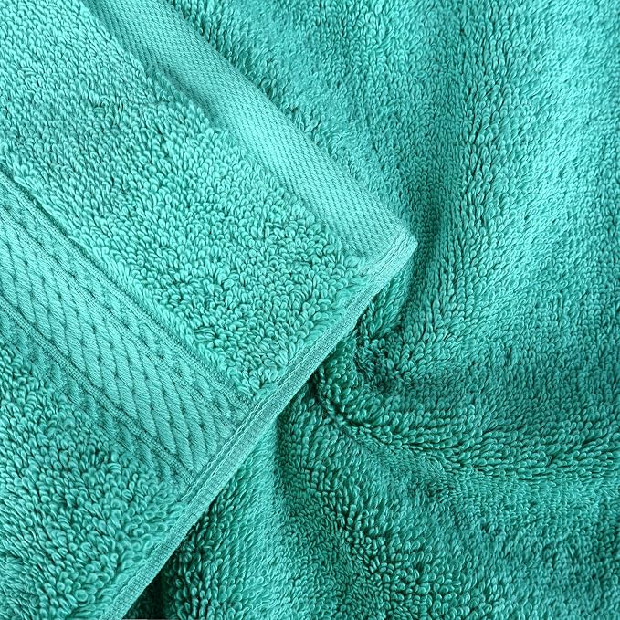 SUPERIOR Egyptian Cotton Ultra Plush & Absorbent, 8 Piece Set, Turquoise | Quick Dry, Soft Luxury Towel Set, Bath Essentials, Guest Bath, Spa, 2 Bath, 2 Hand, 4 Face Towels, Madeline Towels