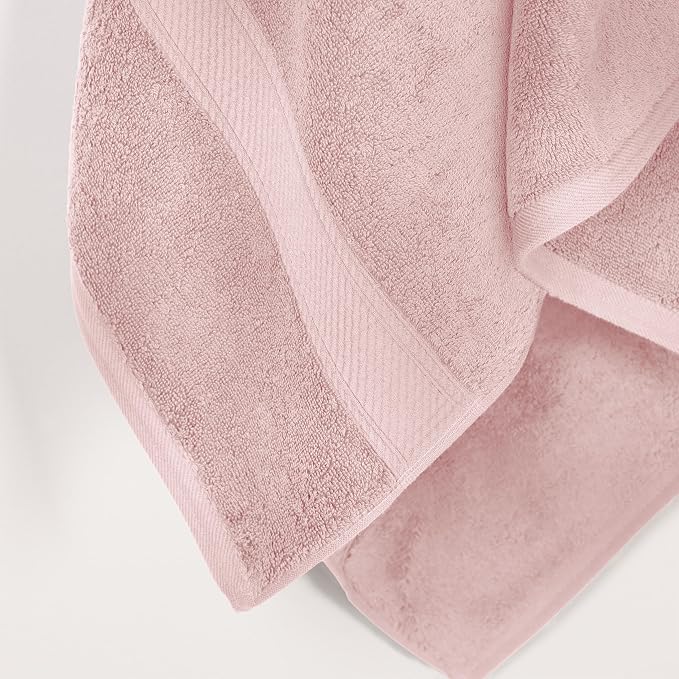 SUPERIOR Egyptian Cotton Plush & Absorbent, Bath Towel Set of 2, Tea Rose | Quick Dry, Soft Luxury Towel Set, Bath Essentials for Bathroom, Guest Bath, Spa, 2 Piece Bath, Madeline Towels