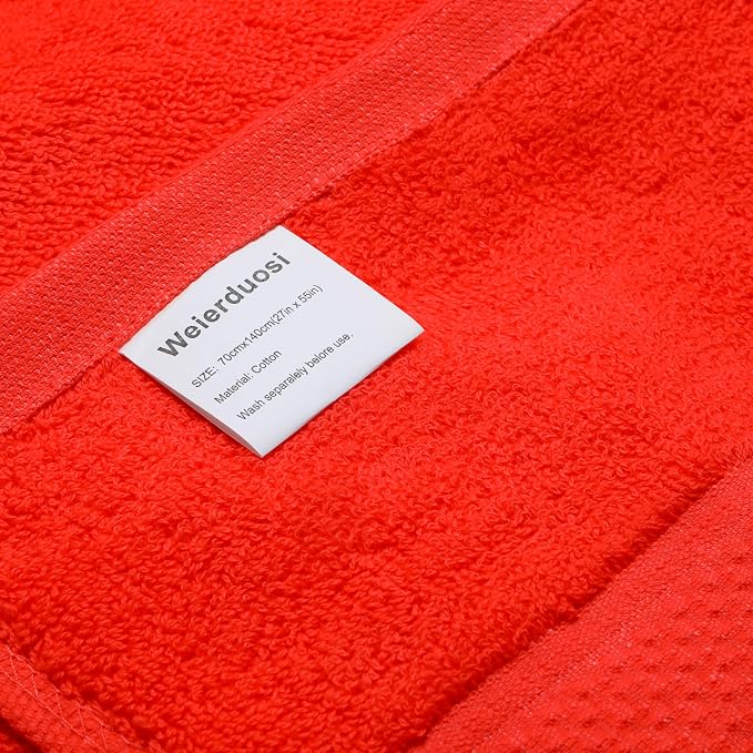 Cotton Bath Towels Set, 2-Piece Set(27x55 Inches) Super Absorbent Quick Drying, Soft,Suitable for Bathroom, spas, Gyms,Gift(Watermelon Red,Sky Blue)