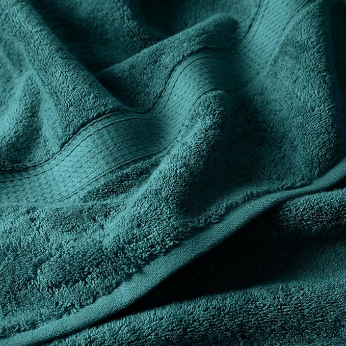 Superior Egyptian Cotton Plush & Absorbent, Bath Towel Set of 4, Teal | Quick Dry, Soft Luxury Towel Set, Bath Essentials for Bathroom, Guest Bath, Spa, 4 Piece Bath, Madeline Towels