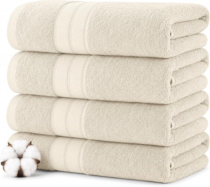 Modern Threads 4-Pack SpunLoft Bath Sheet Sand 35x66