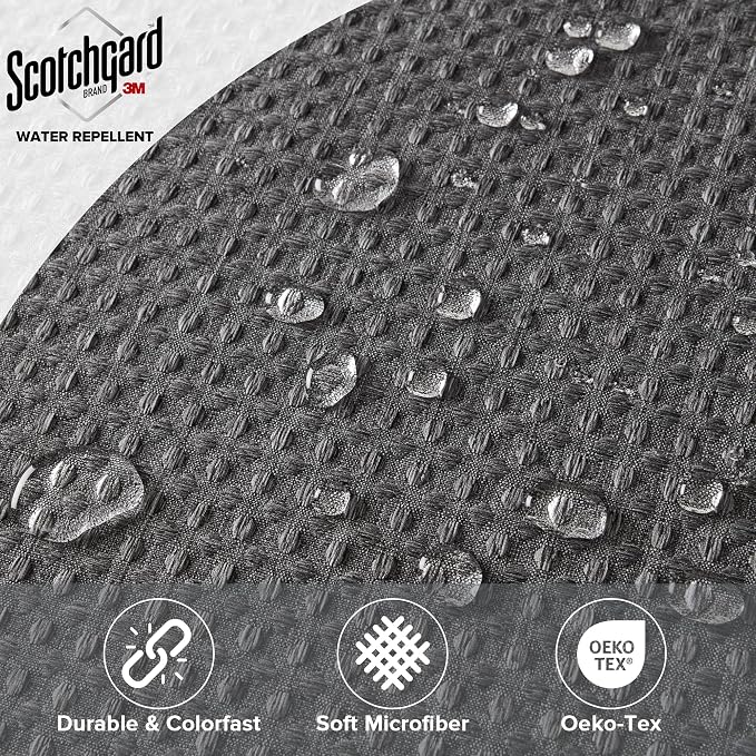 Madison Park Arbor Waffle Shower Curtain for Bathroom, 72 x 72, Charcoal | Adds Privacy, Machine Washable, Farmhouse, OEKO-TEX Certified Bathroom Curtain, 3M Scotchgard Moisture Management