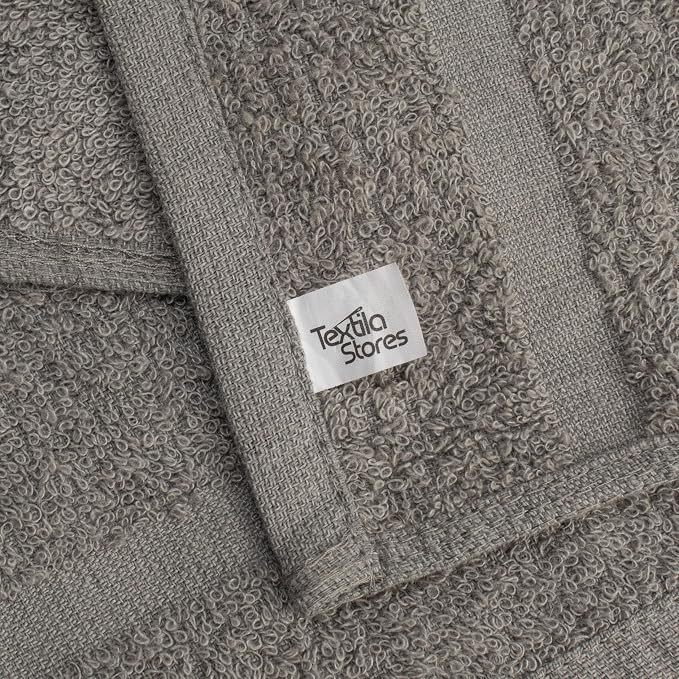 Basic Hand Towels 16x26 Inches – Bulk Pack of 24 – Grey Color – Soft and Absorbent Multipurpose Cotton Towels for Bathroom, Spa, Gym, Salon, Hotel, and Everyday Use