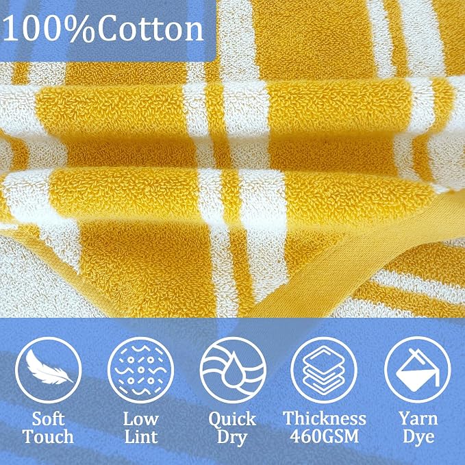 VOOVA & MOVAS Kids Swim Towel,3-10 Years,100% Cotton | Delicate Jacquard Fabric, Ample Size, Quick Water Absorption, Works for Bath, Pool, Beach and Swimming Trips