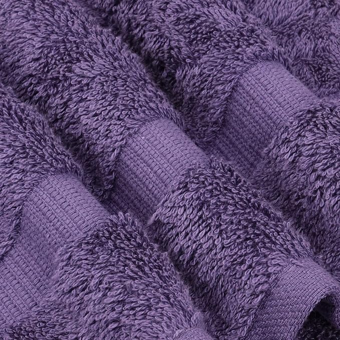 Chakir Turkish Linens 4 Piece Washcloth Set, 100% Cotton Luxury Turkish Washcloths for Bathroom, Soft Absorbent Washcloths, 13 x 13 Inches, Plum