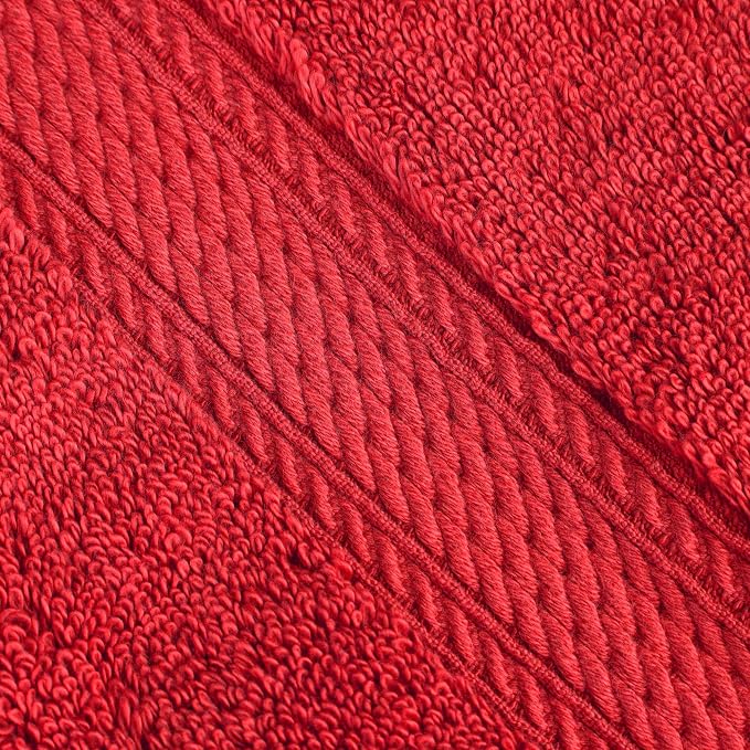 SUPERIOR Egyptian Cotton Pile Heavyweight Bath Sheet, 2 Piece Set, Red | Highly Absorbent, Ultra Soft Luxury 800 GSM Towel Set for Bathroom, Shower, Hotel Essentials Oversize Plush Madeline Towels
