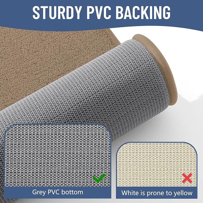 Smiry Memory Foam Bath Mat 44x32, Extra Soft Absorbent Bathroom Rugs | Camel Quick Dry, Machine Washable Bath Mats for Bathroom, Shower, Tub and Home Decor Accessories
