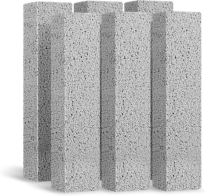 6 Pack Pumice Stone for Toilet Cleaning, Hard Water Rings & Stains | Bowl Stick,Powerfully Cleans Hard Water Rings, Calcium Buildup & Stains, Suitable for Cleaning Toilet, Bathtubs