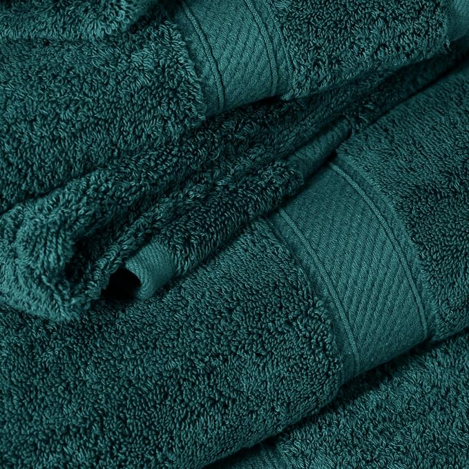 Superior Egyptian Cotton Plush & Absorbent, Bath Towel Set of 4, Teal | Quick Dry, Soft Luxury Towel Set, Bath Essentials for Bathroom, Guest Bath, Spa, 4 Piece Bath, Madeline Towels