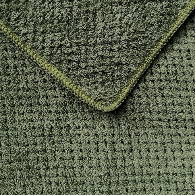 YTYC 29x59 Bath Towels Set,Towels for Bathroom,Olive Green,6-Pieces | 2 Large Bath towels,2 Hand towels (14x29"),2 Washcloth (13x13"),Super Soft,Highly absorbent,Hanging Loop,80%Polyester