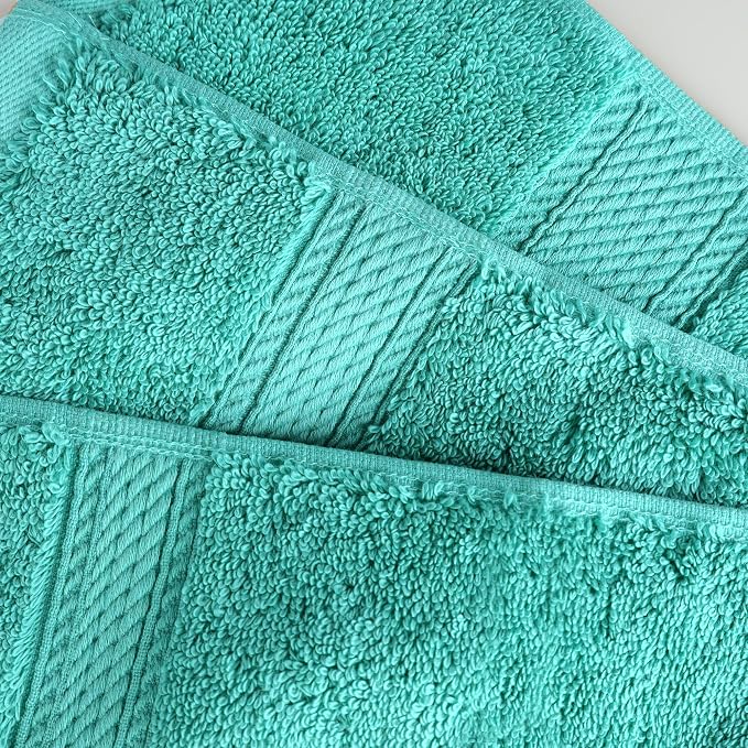 SUPERIOR Egyptian Cotton Ultra Plush & Absorbent, 8 Piece Set, Turquoise | Quick Dry, Soft Luxury Towel Set, Bath Essentials, Guest Bath, Spa, 2 Bath, 2 Hand, 4 Face Towels, Madeline Towels