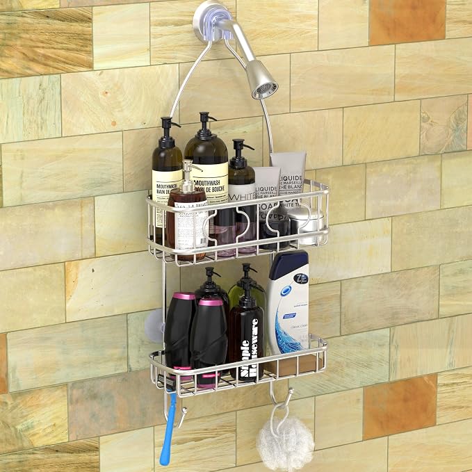 Simple Houseware Stainless Steel Hanging Shower Head Caddy Organizer | (24 x 10.2 x 4.25 inches)