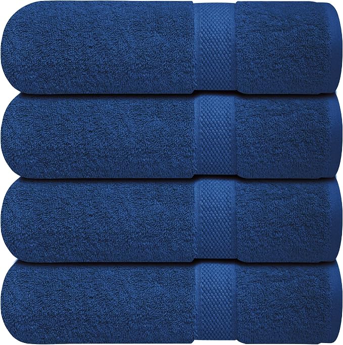 Infinitee Xclusives 100% Ring-Spun Cotton Bath Towels for Bathroom - Pack 4 | Luxury Super Soft, Absorbent & Quick-Drying |27x54 inches| Large Bathroom Towels Set |600 GSM| Gym, Shower, Spa & Hotel Use