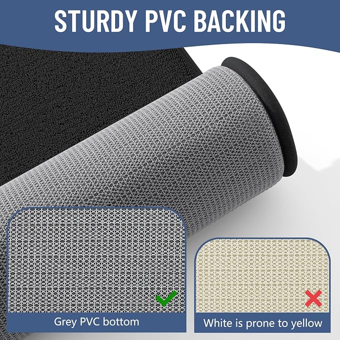 Smiry Memory Foam Bath Mat 36x24, Extra Soft Absorbent Bathroom Rugs | Black Quick Dry, Machine Washable Bath Mats for Bathroom, Shower, Tub and Home Decor Accessories