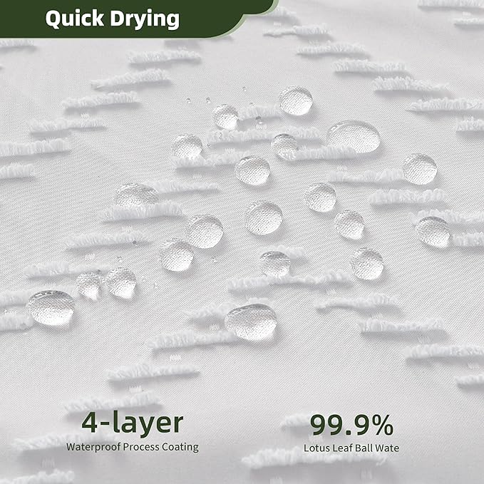 Siiluminisoy Stall Shower Curtain 36x72 White Fabric Shower Curtain Stall Size Cloth Shower Curtains Tufted Chevron Striped Textured Modern Farmhouse Minimalist for Bathroom Decor