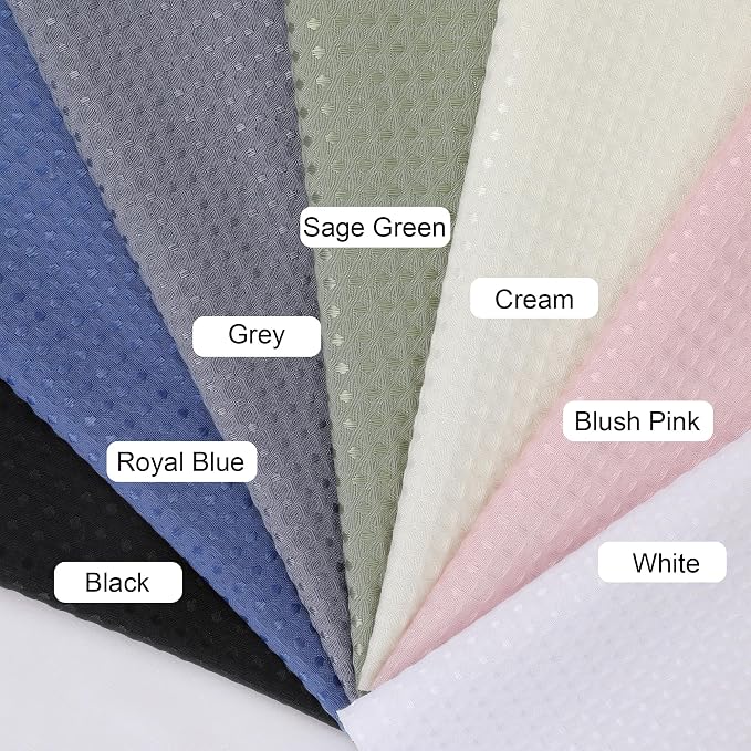 Grey Shower Curtain Set, Waffle Textured Heavy Duty Fabric Shower Curtain for Bathroom, Luxury Hotel Weighted 230GSM Bath Curtain with 12 Plastic Hooks, Machine Washable, 72x72