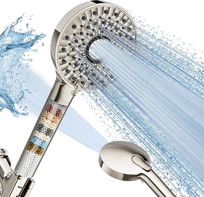 Magichome Shower Head with Handheld, High Pressure 10-Spd Detachable Chrome Showerhead with Stainless Hose