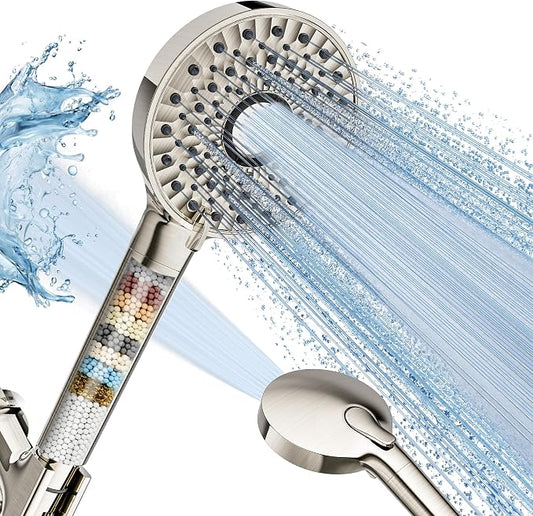 Magichome Shower Head with Handheld, High Pressure 10-Spd Detachable Chrome Showerhead with Stainless Hose