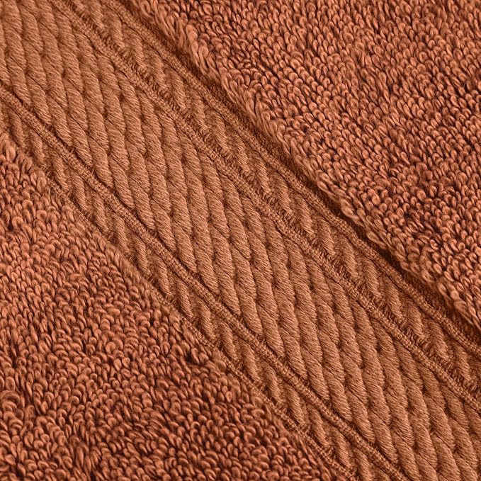 SUPERIOR Egyptian Cotton Plush & Absorbent, Hand Towel Set of 4, Rust | Quick Dry, Soft Luxury Towel Set, Bath Essentials for Bathroom, Guest Bath, Spa, 4 Piece Set, Madeline Towels