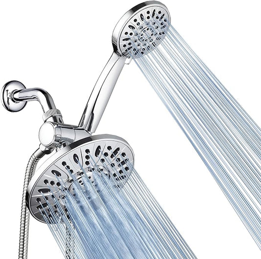 AquaDance 7" Premium High Pressure 3-Way Rainfall Combo for The Best of Both Worlds - Enjoy Luxurious Rain Showerhead and 6-Setting Hand Held Shower Separately or Together - Chrome Finish - 3328 | Enjoy Dual 6-Setting Luxury Shower Heads Separately or ...
