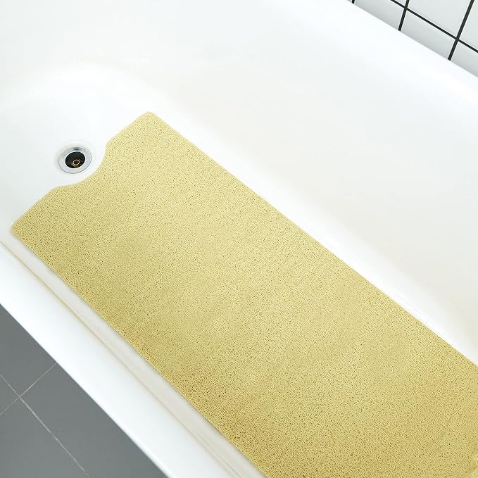 Leotruny Bath Tub Shower Mat 40 x 16 Inch Non-Slip Soft PVC Loofah | Bathtub Mats for Bathroom