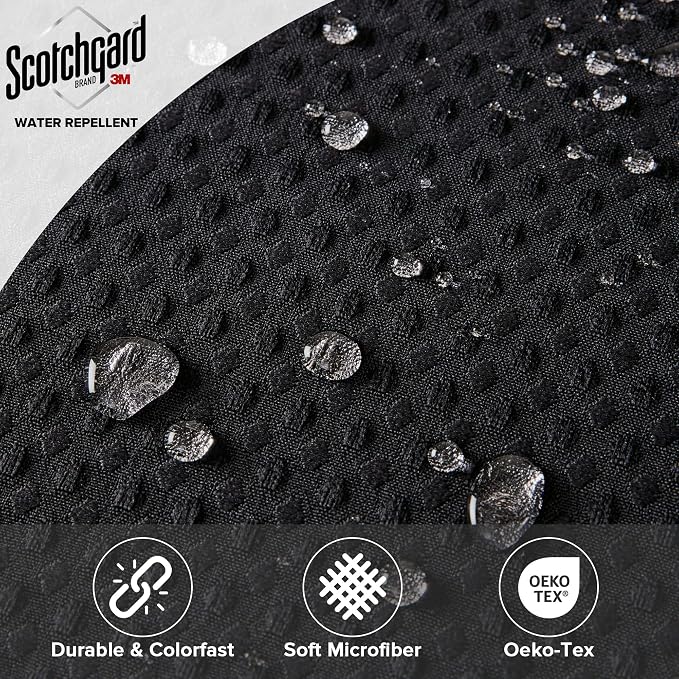 Madison Park Arbor Waffle Stall Shower Curtain, 36 x 72, Black Solid | Adds Privacy, Machine Washable, Farmhouse, OEKO-TEX Certified Bathroom Curtain, 3M Scotchgard Moisture Management
