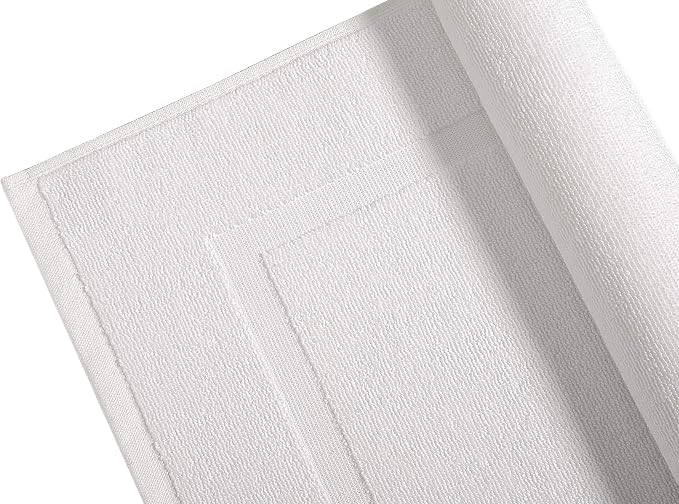 Amazon Basics Premium 100% Cotton Absorbent Soft Bath Mat, Machine Washable, 684 GSM, 20" x 30", White, Hotel Spa Bathmats, 6-Pack (Previously AmazonCommercial)