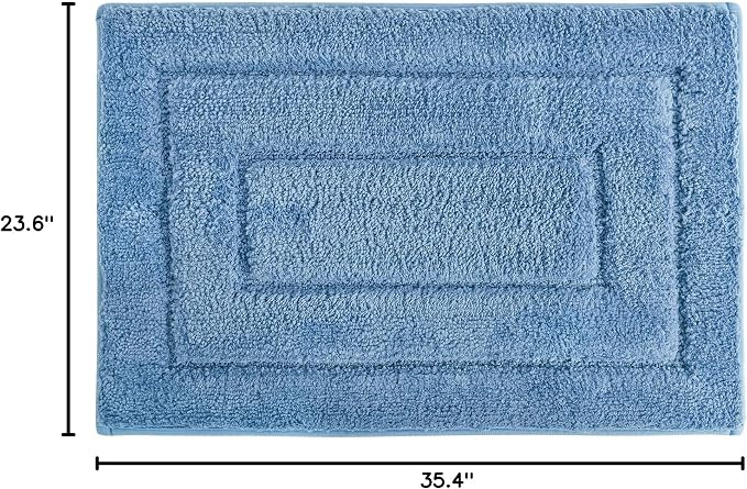 GRANNY SAYS Blue Bathroom Rug 24" x 36", Non-Slip Microfiber Bath Mat | Ultra-soft, durable TPR backing for reliable grip, fast water absorption, machine washable for Vanity, Shower, Tub