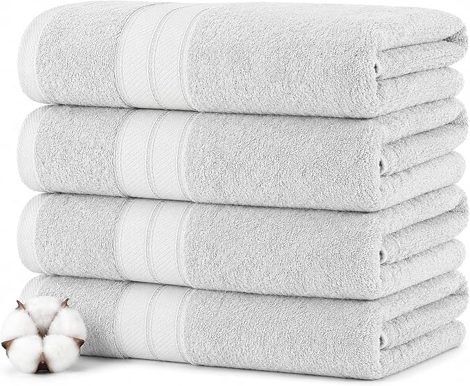 Modern Threads 4-Pack SpunLoft Bath Sheet Grey 35x66