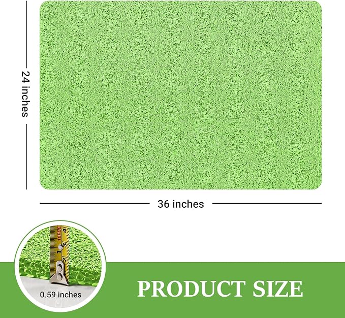 LuxStep Shower Mat Bathtub Mat,Non-Slip Bath Mat with Drain, Quick Drying | 24x36 inch, PVC Loofah Bathmat for Tub,Shower,Bathroom,Grass Green