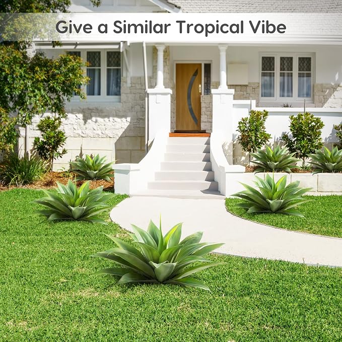 Velener 28" Artificial Plant Outdoor Agave, Large UV Resistant Fake Plants | Large, UV Resistant, Waterproof, Realistic, Patio/Garden/Yard/Balcony/Porch/Pool/Room Decor for Indoor and Outdoor