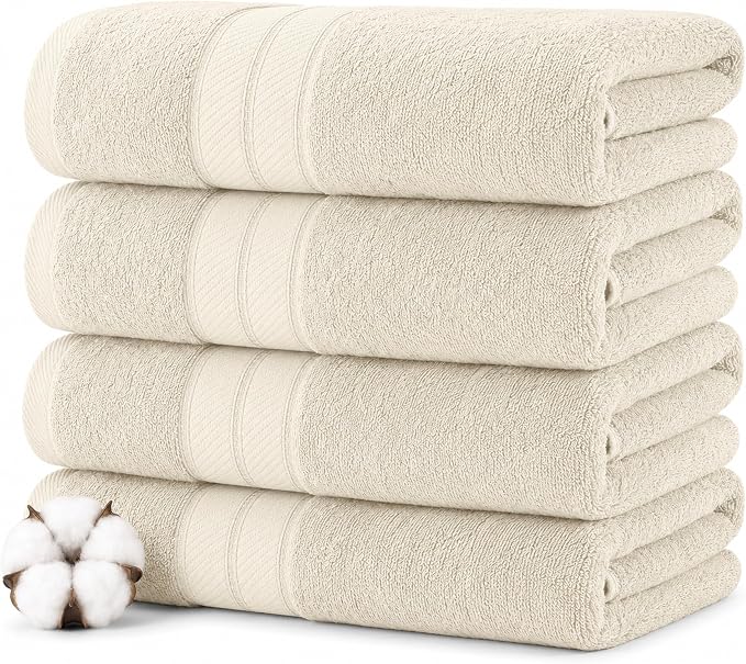 Modern Threads 4-Pack SpunLoft Bath Towel 30x54 - Sand