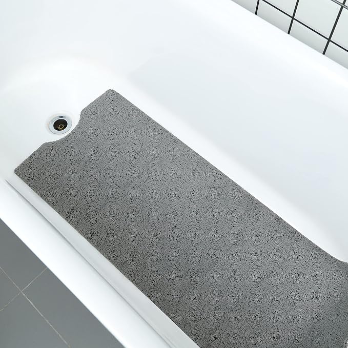 Leotruny Bath Tub Shower Mat 40 x 16 Inch Non Slip Soft PVC Loofah | Bathtub Mats for Bathroom