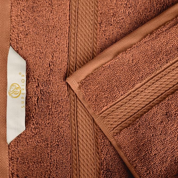 Superior Egyptian Cotton Plush & Absorbent, Bath Towel Set of 4, Rust | Quick Dry, Soft Luxury Towel Set, Bath Essentials for Bathroom, Guest Bath, Spa, 4 Piece Bath, Madeline Towels