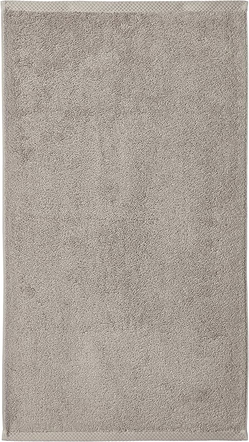 Amazon Basics 100% Cotton Lightweight Quick-Dry Hand Towel, 28" x 16", Platinum, 8-Pack