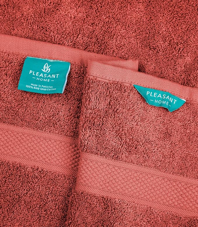 Pleasant Home Bath Towels Set of 6 (24” x 50”) 100% Cotton, Multicoloured | 515 GSM | Lightweight, Soft & Highly Absorbent Luxury Towels for Bathroom | for Gym, Pool & Spa
