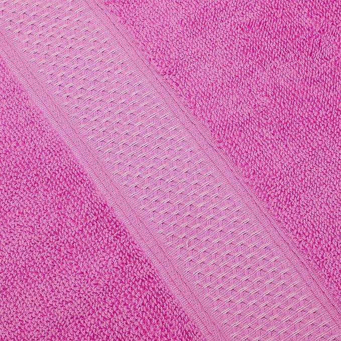 Cotton Bath Towels Set, 2-Piece Set(27x55 Inches) Super Absorbent Quick Drying, Soft,Suitable for Bathroom, spas, Gyms,Gift(Rose Pink,Sky Blue)