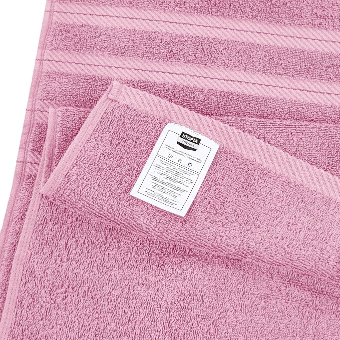 Utopia Towels 4 Pack XL Bath Towels, 30x60 in, Cotton, Pink | Oversized Premium Ring Spun Cotton Towels - Soft, Lightweight, Highly Absorbent, Fast-Drying, Great for Daily Use