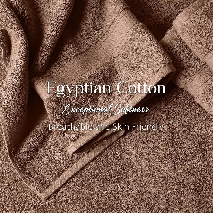 Superior Egyptian Cotton Ultra Plush & Absorbent, 3 Piece Set, Chocolate | Quick Dry, Soft Luxury Towel Set, Bath Essentials, Guest Bath, Spa, 1 Bath, 1 Hand, 1 Face Towels, Madeline Towels