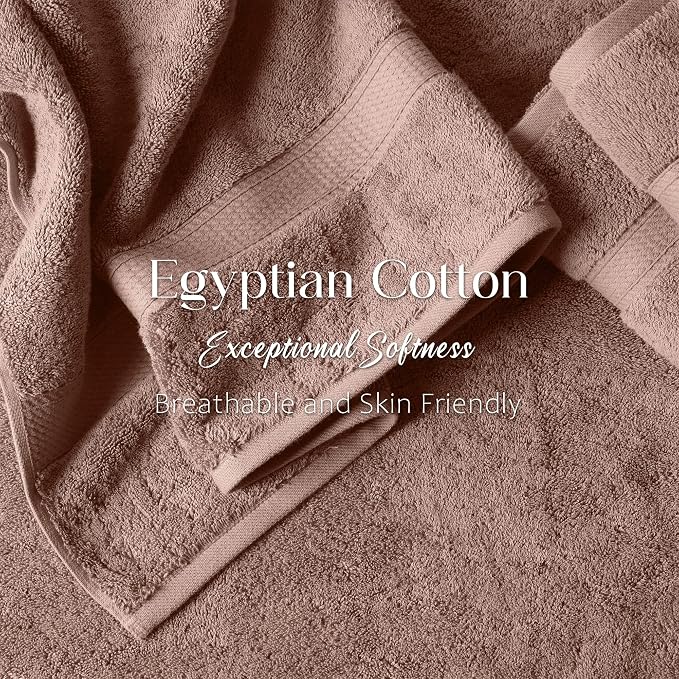 Superior Egyptian Cotton Ultra Plush & Absorbent, 3 Piece Set, Muted Mauve | Quick Dry, Soft Luxury Towel Set, Bath Essentials, Guest Bath, Spa, 1 Bath, 1 Hand, 1 Face Towels, Madeline Towels