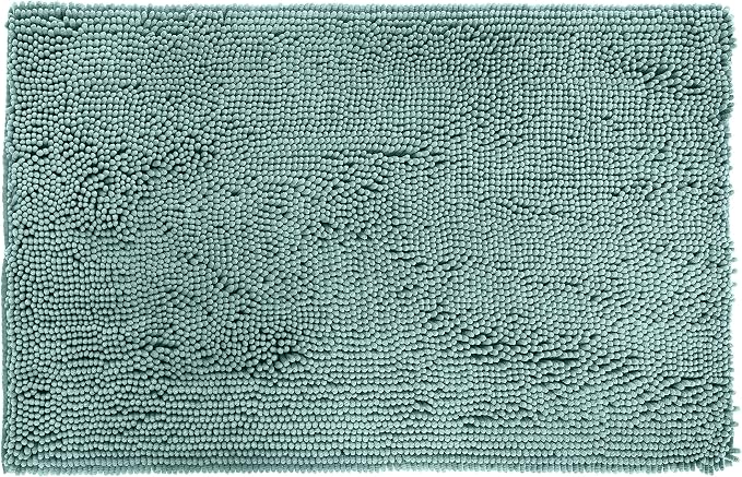 Amazon Basics Bathroom Rugs, Extra Soft Absorbent Shag Bath Rugs, Non-Slip Backing,Quick Drying,Machine Washable,Plush Comfort for Bathroom Floor,Tub and Shower, 21" x 34",Seafoam Green, (Pack of 12)