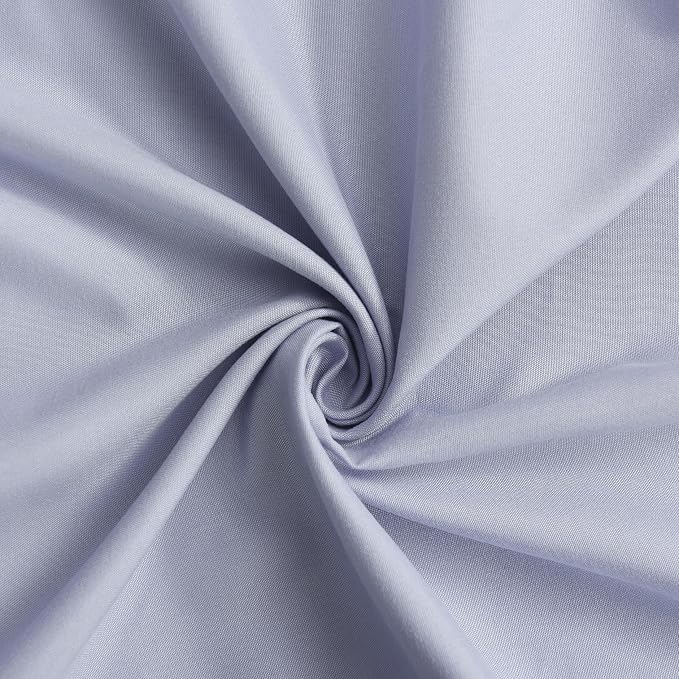 Fog Blue Ruffle Shower Curtain, Vintage Handcrafted Bow Tie Bath Curtain for Master Bathroom, Ruched Microfiber Bathroom Curtain with 12 Buttonholes, 72" W x 72" H (LQ-10)