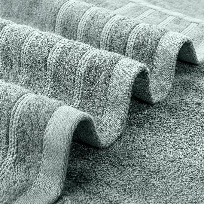 Avalon Towels Bath Towels Set of 4, Size 30 x 60 Inches - 60% Cotton, 40% Viscose Made from Bamboo, Soft and Absorbent, Quick Drying, Lightweight, Perfect for Daily Use