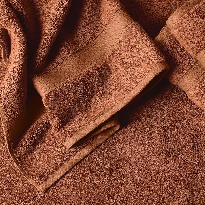 Superior Egyptian Cotton Plush & Absorbent, Bath Towel Set of 4, Rust | Quick Dry, Soft Luxury Towel Set, Bath Essentials for Bathroom, Guest Bath, Spa, 4 Piece Bath, Madeline Towels