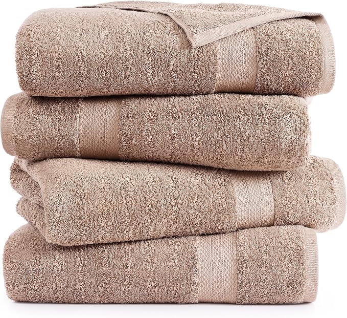 LANE LINEN Large Bath Sheet Set Oversized Soft Absorbent Quick Dry - Taupe | Bath Sheets Set - OEKO-TEX Certified, Ring-Spun Durability, Generously Sized, Oversized & Roomy, Lightweight & Breathable