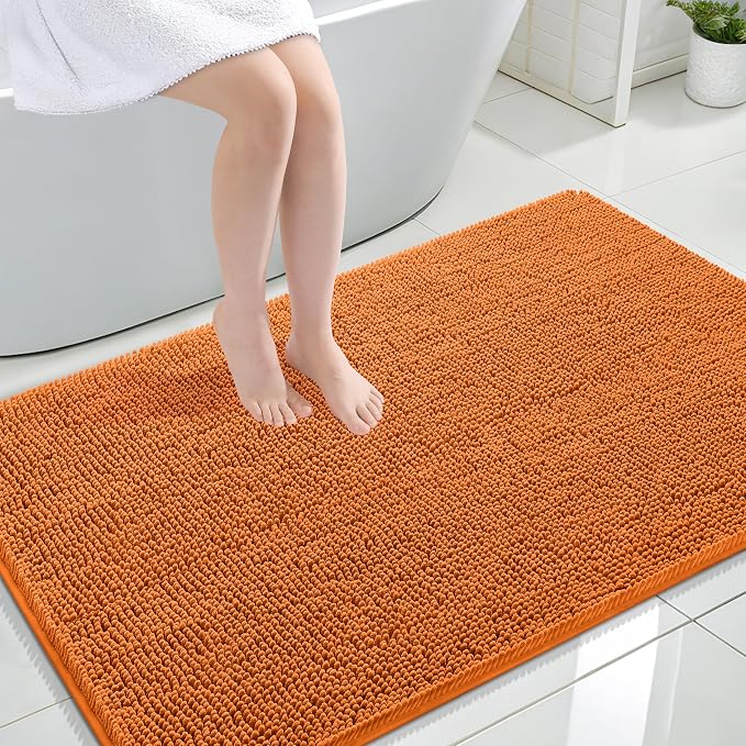 OLANLY Large Bathroom Rugs 44x32, Extra Soft Absorbent Chenille Bath Rugs | Clay, Quick-Drying Rubber Backing, Machine Washable Bath Mat for Bathroom Floor, Tub and Shower, Home Decor Accessories